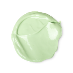 Once Upon A Time. A creamy, circular swatch of light, pastel-green body lotion.