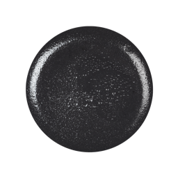 A perfect circle of black Plaque Sabbath toothpaste jelly, shot from above. 