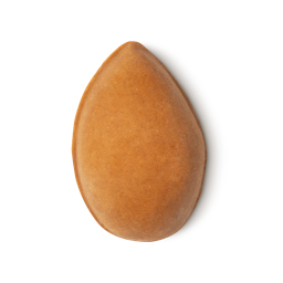 Pumice Power. A rust orange, teardrop shaped, roughly textured soap.