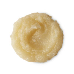 Rehab Salty shampoo. A circular swatch of thick, creamy, textured shampoo with salt crystals running throughout.