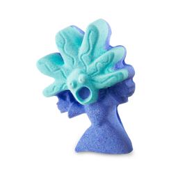 Screaming Banshee. This vibrant, blue character-shaped bath bomb depicts the wailing mythological creature with static hair.