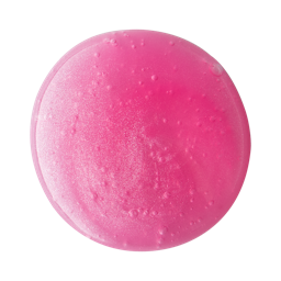 Shower In The Disco. A perfectly circular swatch of glossy, vibrant pink shower gel with flecks of sparkling lustre throughout. 