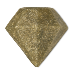 Silver Gem. A perfect diamond-shaped soap in a shimmering, silver soap with gold fecks. 