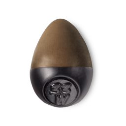 Slap Stick 33W. A dark-warm, rich chocolate brown, egg-shaped solid foundation, with a black wax base.