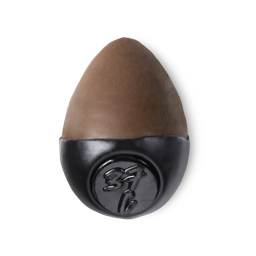 Slap Stick 37C. A dark-cool, rich chocolate brown, egg-shaped solid foundation, with a black wax base.