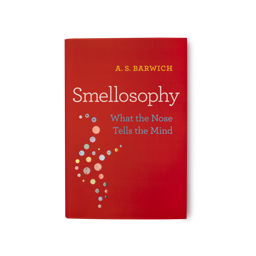 The Book 'Smellosophy' a bright red cover with a multicoloured stylized dotted pattern on the bottom left.