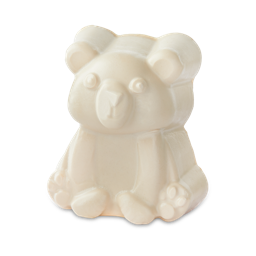 Snow Bear. A smooth and creamy, off-white soap shaped like a cute sitting polar bear. 