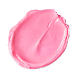 Snow Fairy. A round swatch of vibrant pink, creamy body lotion with a shimmer of silver lustre. 