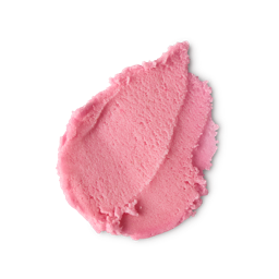 Snow Fairy. A perfectly pastel pink round swatch of thick, textured body scrub. 