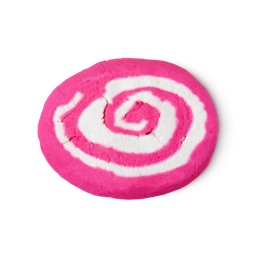 Big Snow Fairy Roll. A larger take on the classic LUSH bubble bar roll swirled with pink and white and dusted with glitter.