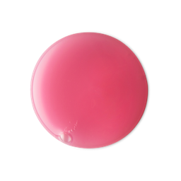 Snow Fairy shower gel. A circular swatch of pretty, pastel pink shower gel. 