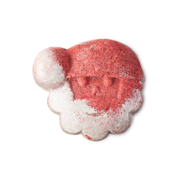 Strawberry Santa. This red and white foaming shower wash is shaped like Santa's face, complete with beard and hat.