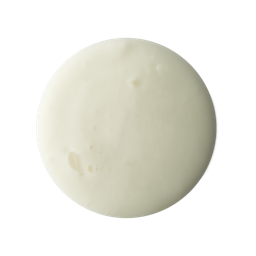 Sultana. A perfectly circular swatch of thick, glossy ivory-cream shower gel. 