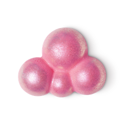 Support Bubble Bubble bar. Shaped like a collection of pink bubbles with silver shimmer on top.