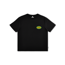 Retro Bubble Lush. A classic black t-shirt with a small, yellow and green, retro LUSH logo on the left breast. 