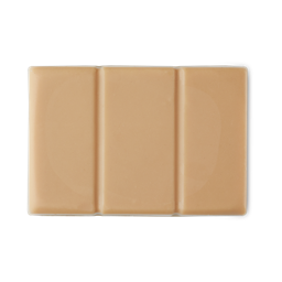 The Sunblock. A triple-panelled, creamy beige, solid sun care block.