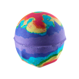 Thermal Waves. A classic bath bomb shape but with the visual effect of thermal imagery shown by swirling rainbow colours across the surface. 