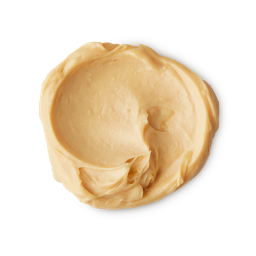 Tofu shampoo. A circular swatch of thick, creamy, pastel-yellow Tofu shampoo showing wispy peaks. 
