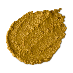 Turmeric. A smudged swatch of textured, creamy, golden-yellow Turmeric face mask. 