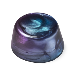Twilight. A metallic blue, purple and pink coloured, glossy looking, cylindrical shaped shower jelly.