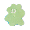 Wash Buddy, a light green, almost cloud-shaped bath bomb with a friendly smiling face.