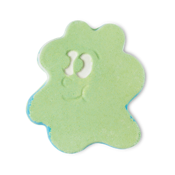 Wash Buddy, a light green, almost cloud-shaped bath bomb with a friendly smiling face.