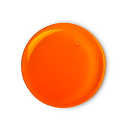 What's Up, Doc? A circular swatch of shower gel that's orange in colour.  