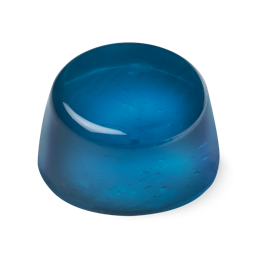 Whoosh. A blue, glossy looking, cylindrical shaped shower jelly, which is slightly wider at the base than at the top.
